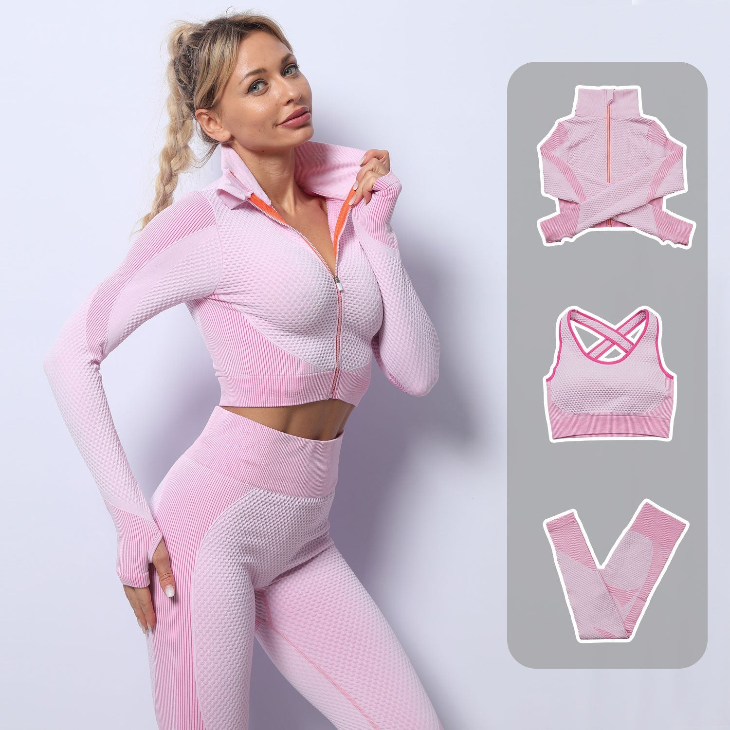 Three-piece Stretch Fitness Pants Sports Yoga Suit