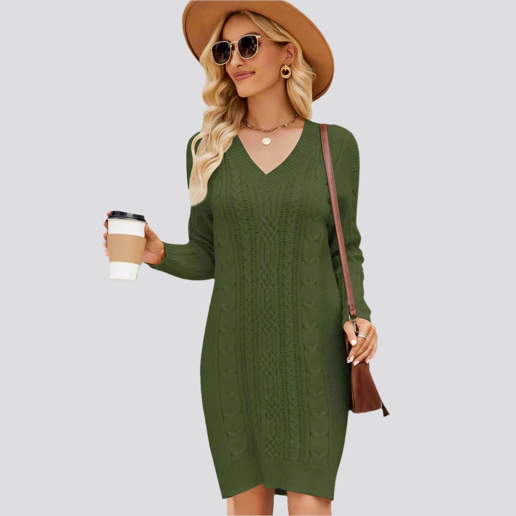 Long Twisted Basic Knitted Dress