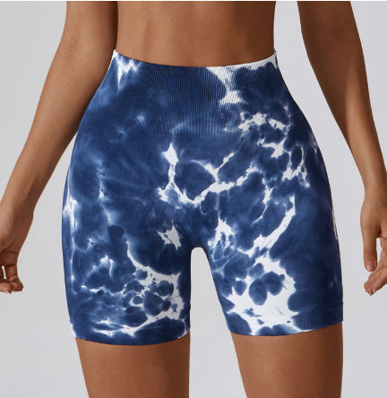 Splash Dyed Seamless Yoga Shorts For Women