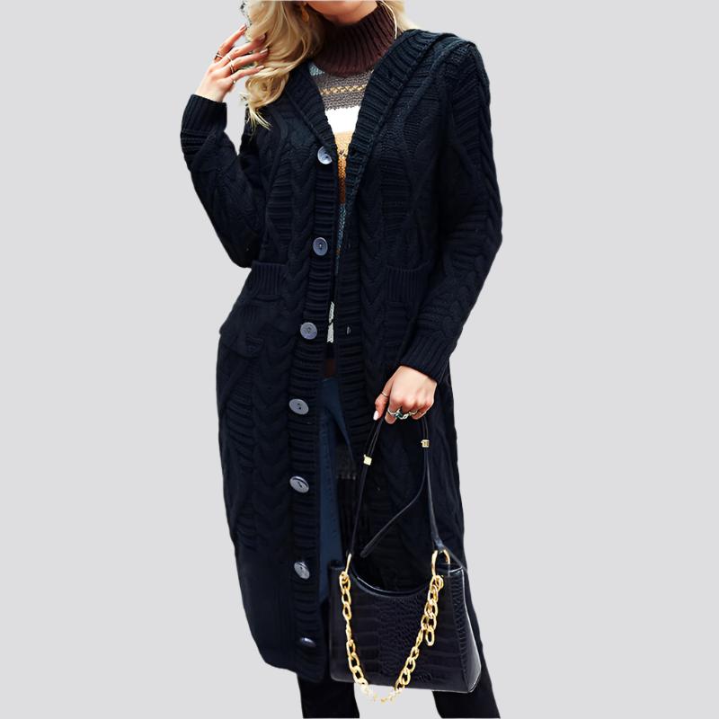 Wool Solid Color Cardigan Loose And Long Oversized Coat