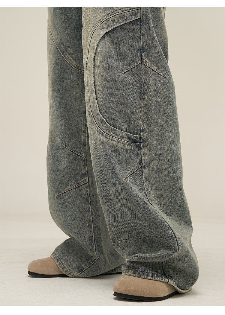 Deconstructed Design Sense Niche Straight Leg Jeans Man