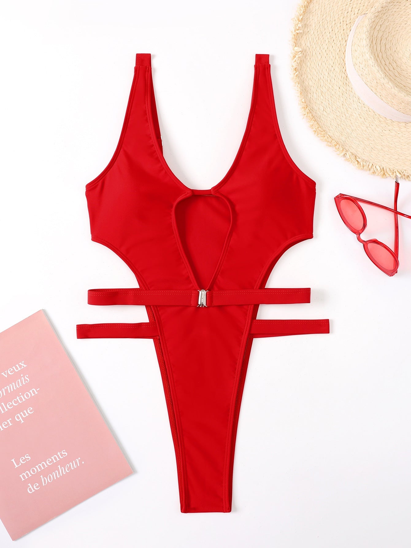 Women's Cutout Belt One Piece Swimsuit Bikini