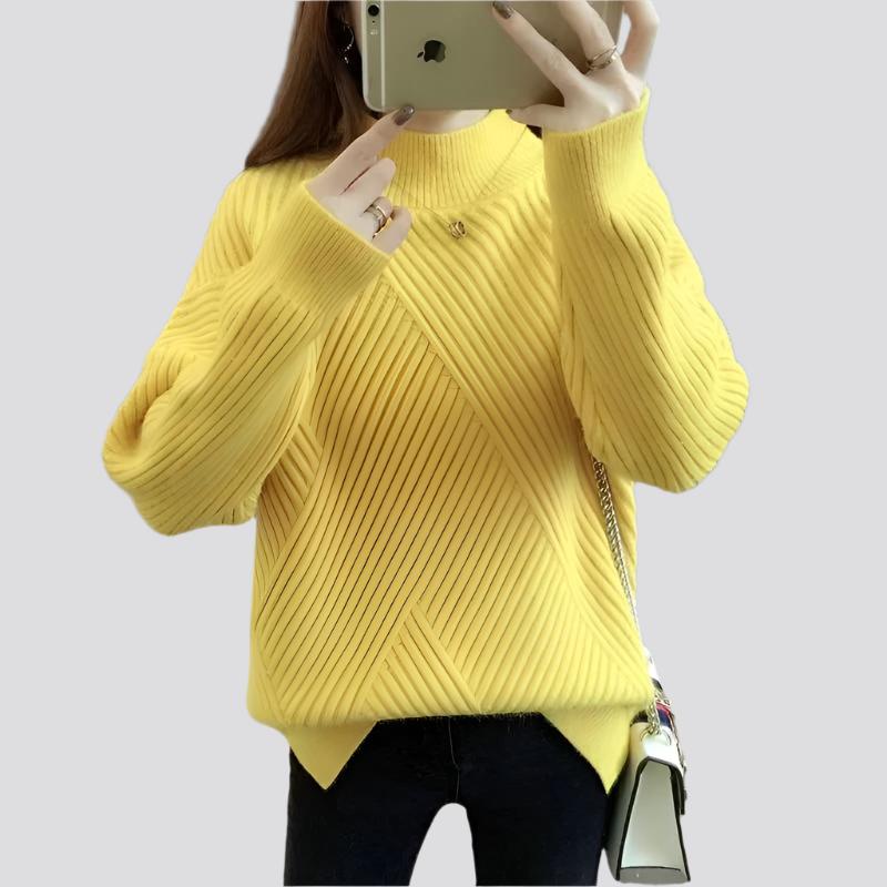 Women's Sweater Loose Lazy Half High Collar