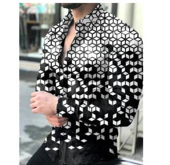 Printed Casual Long Sleeve Shirt For Men