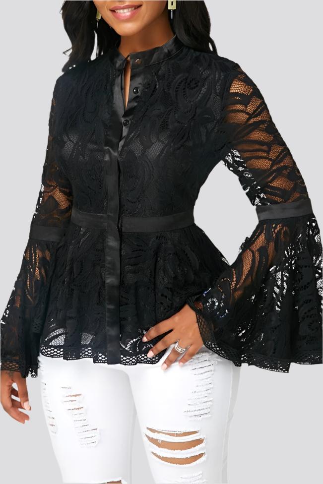 Women Lace Blouse Tops Casual Lady Clothes