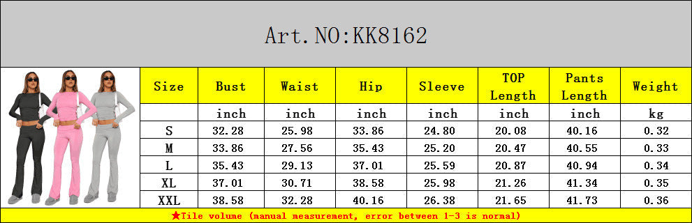 European And American Women's Clothing Solid Color High Waist Casual Wide Leg Pants