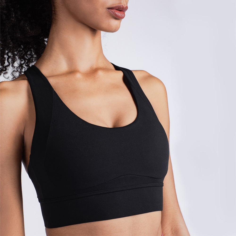 Cross Strap Buckle Sports Fitness Bra