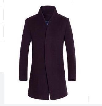 Winter men's long section Slim coat wool coat coat windbreaker jacket