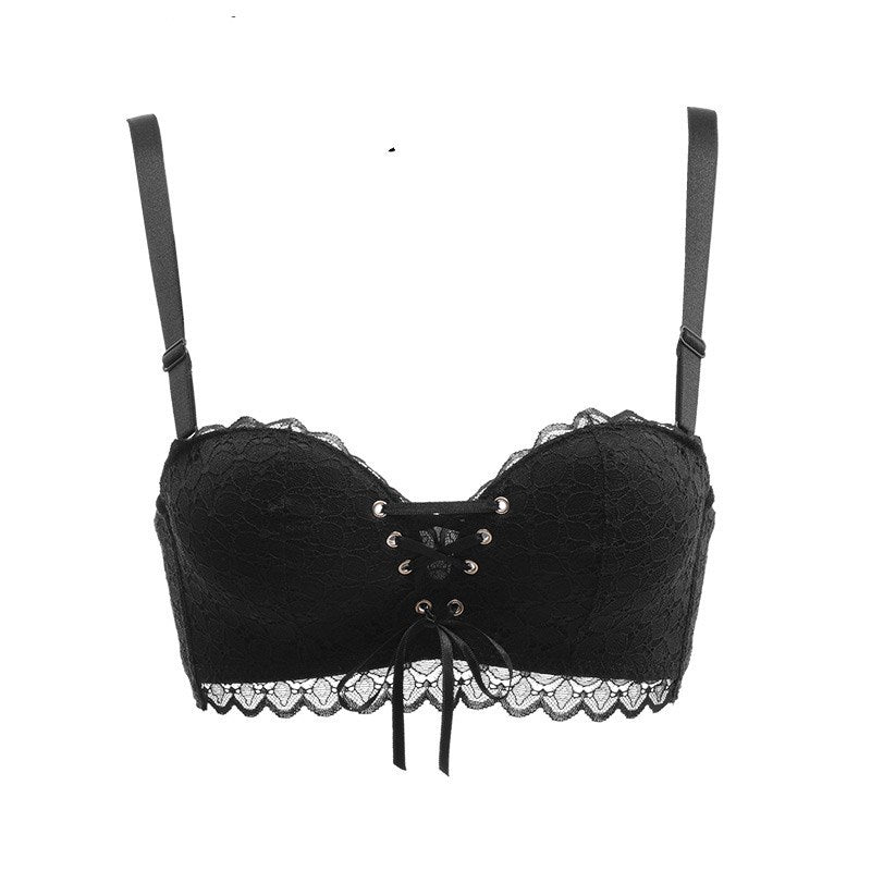 Lace underwear women no steel ring half cup bra