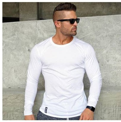 Autumn New Fitness Long Sleeve Men''s Elastic Breathable T-shirt with Pure Colour and Simple Leisure Underwear Training Suit