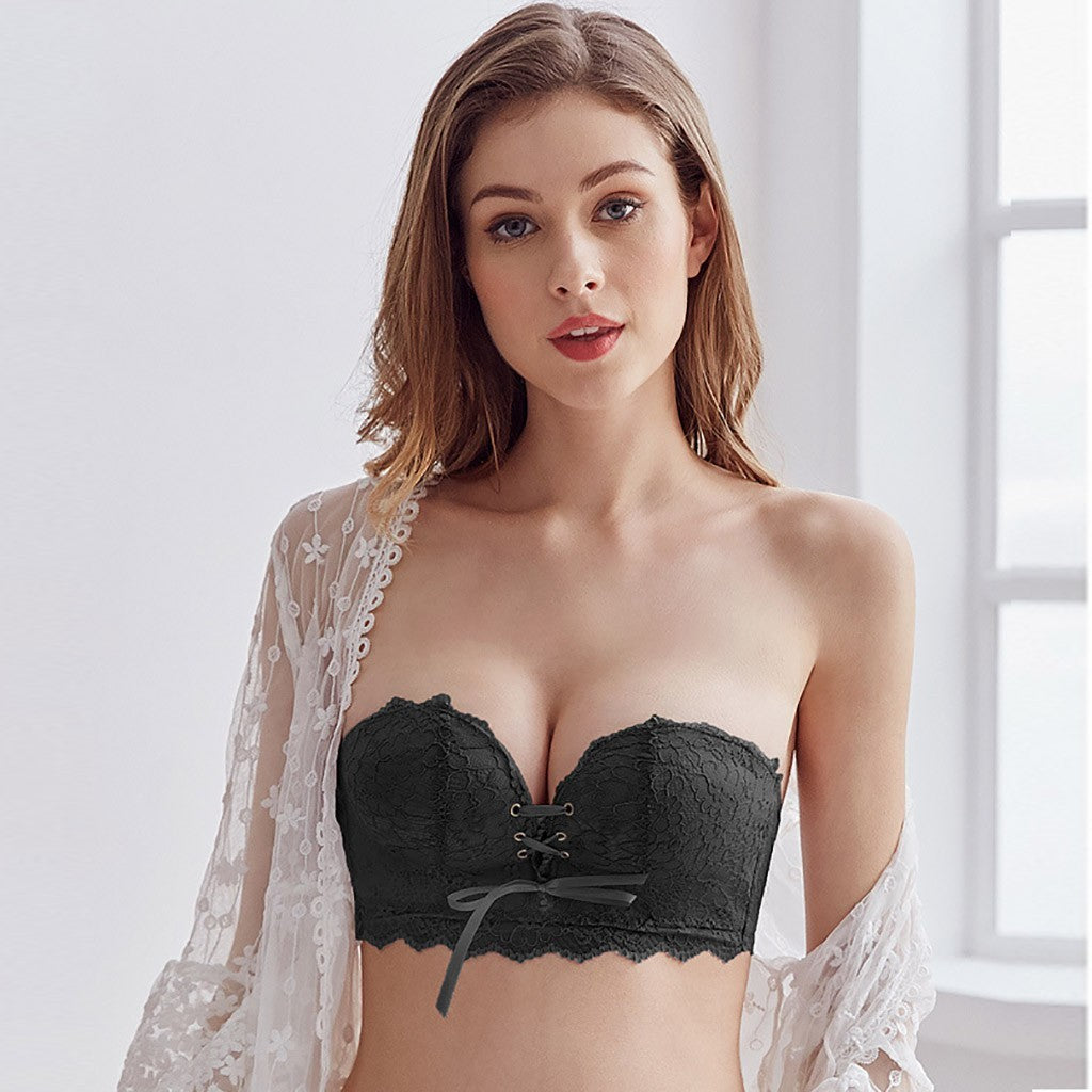 Strapless gathered bra