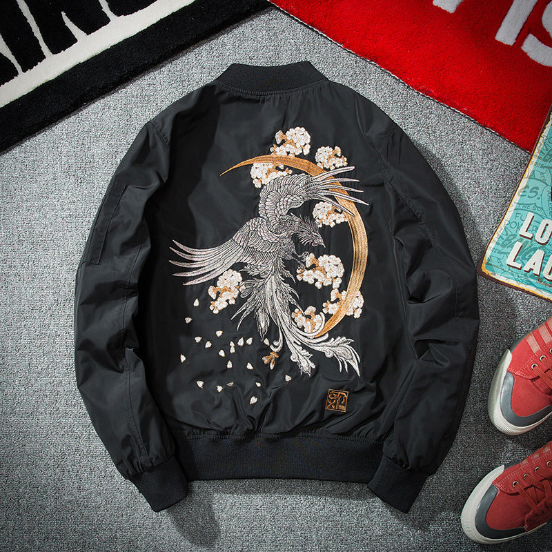 Men's jacket new bomber jacket male demon Korean version of the jacket youth Chinese style embroidery baseball clothing tide