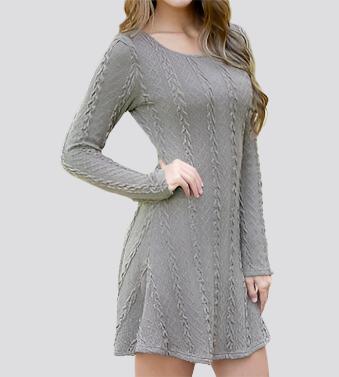 Women Causal  Short Sweater Dress Female Autumn Winter White Long Sleeve Loose knitted Sweaters Dresses