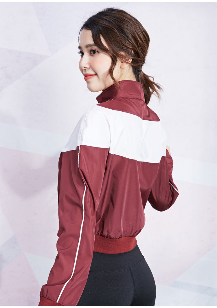 Sports jacket women quick-drying running stand collar