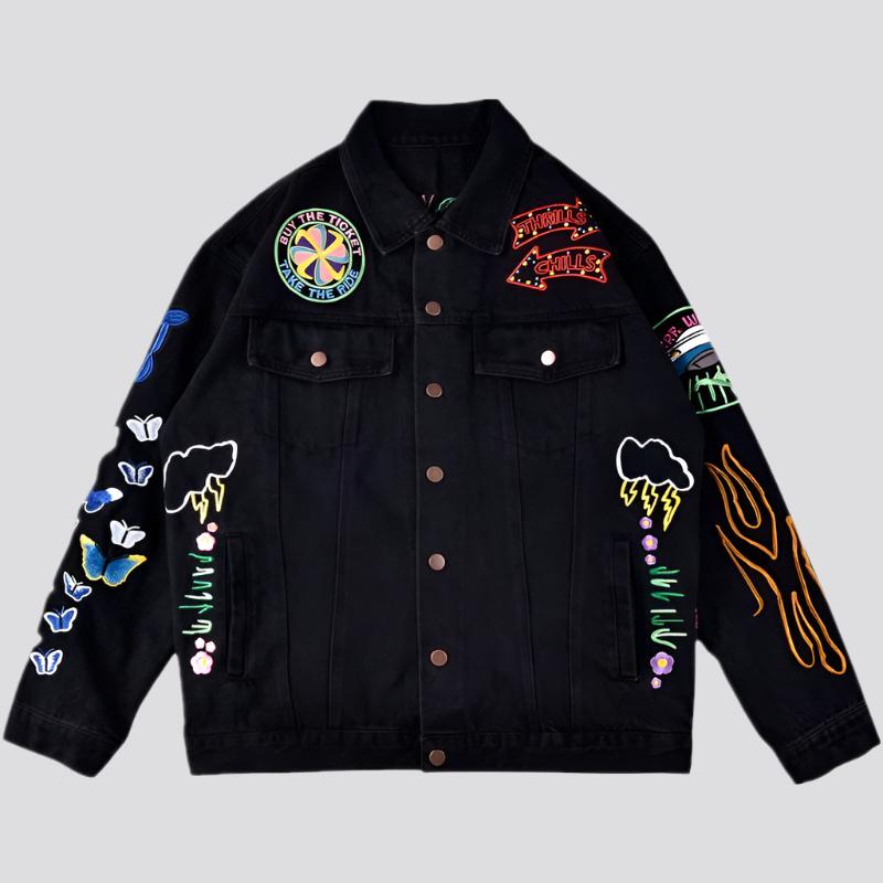 Embroidered denim jacket