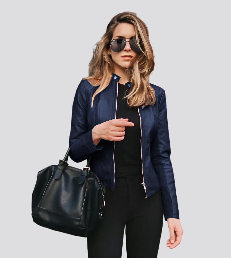 Leather PU suit jacket