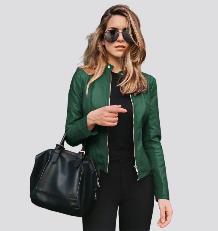 Leather PU suit jacket