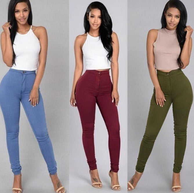 Ladies fashion slim casual stretch skinny jeans