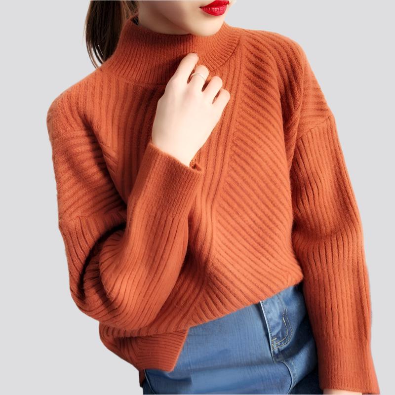 Women's Sweater Loose Lazy Half High Collar