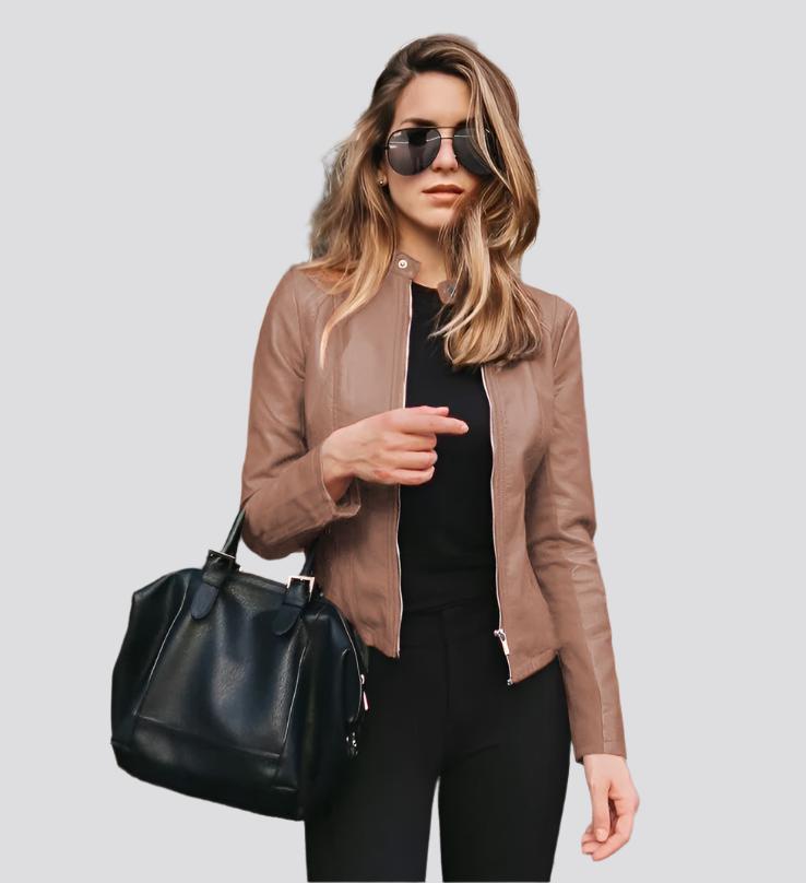 Leather PU suit jacket