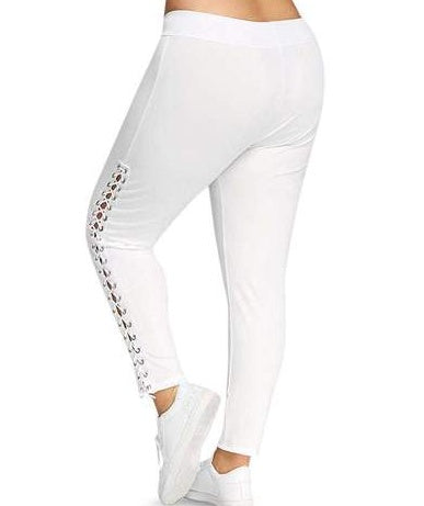 Stretchy  Plus Size Ripped Leggings