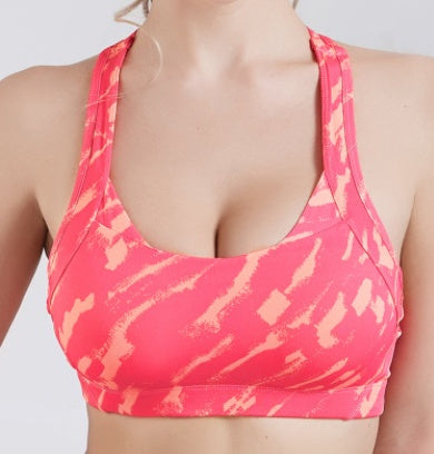 Summer new camouflage no steel ring shockproof professional sports bra Yoga running vest underwear