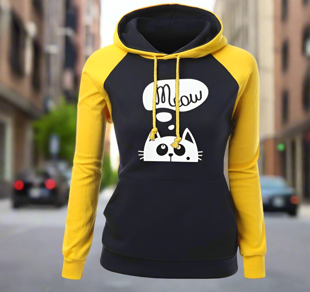 Cat Meow Hoodie with a Collar