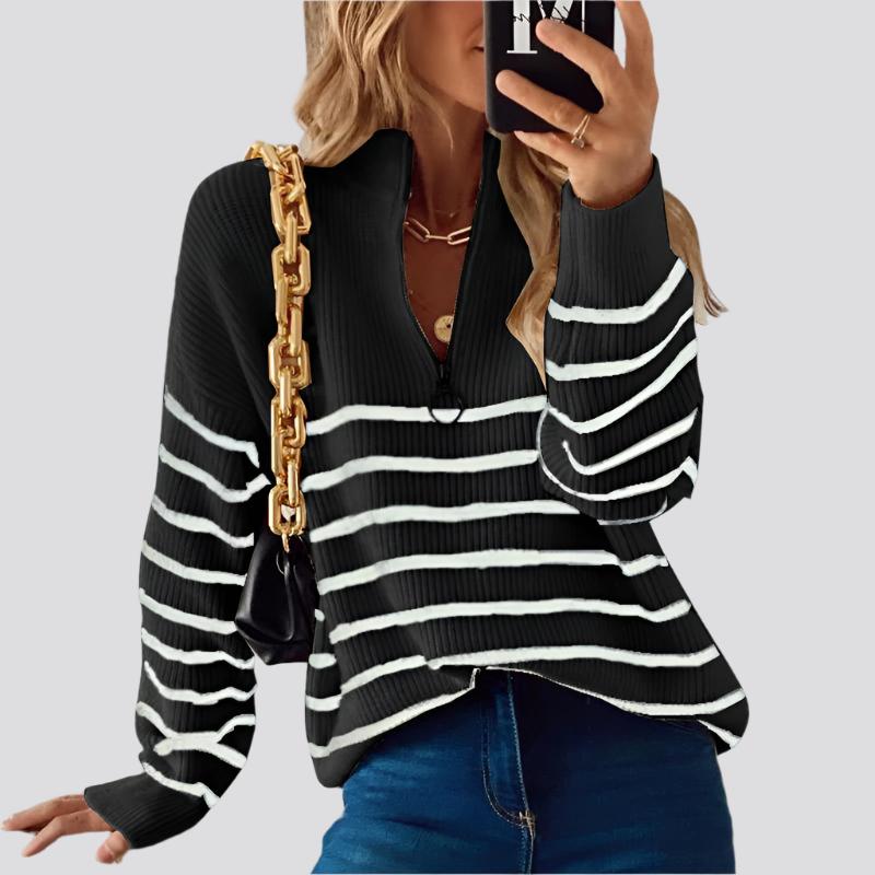 Fashion New Striped Color Matching Bottoming Top