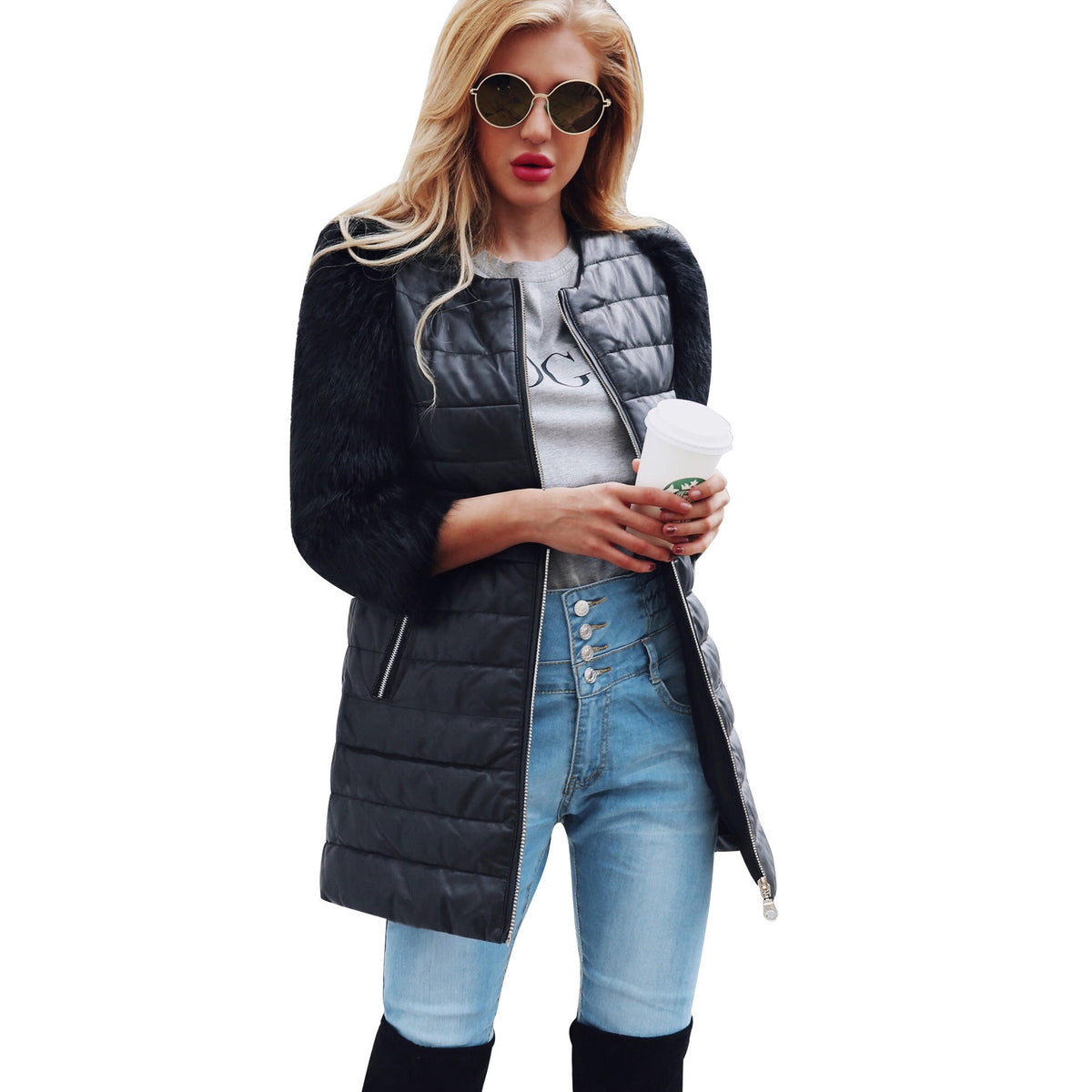 Europe Cloth Autumn Winter PU Jacket Women