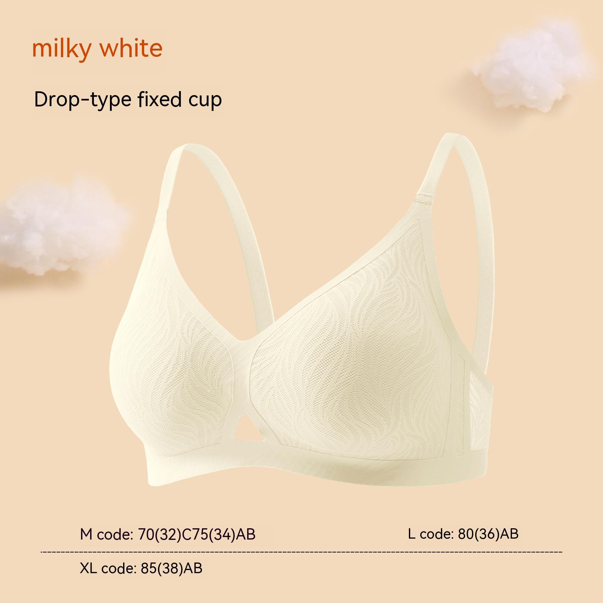 Small Flame Mesh Stitching Fit Water Drop Cup Bra Seamless Upper Support Chest