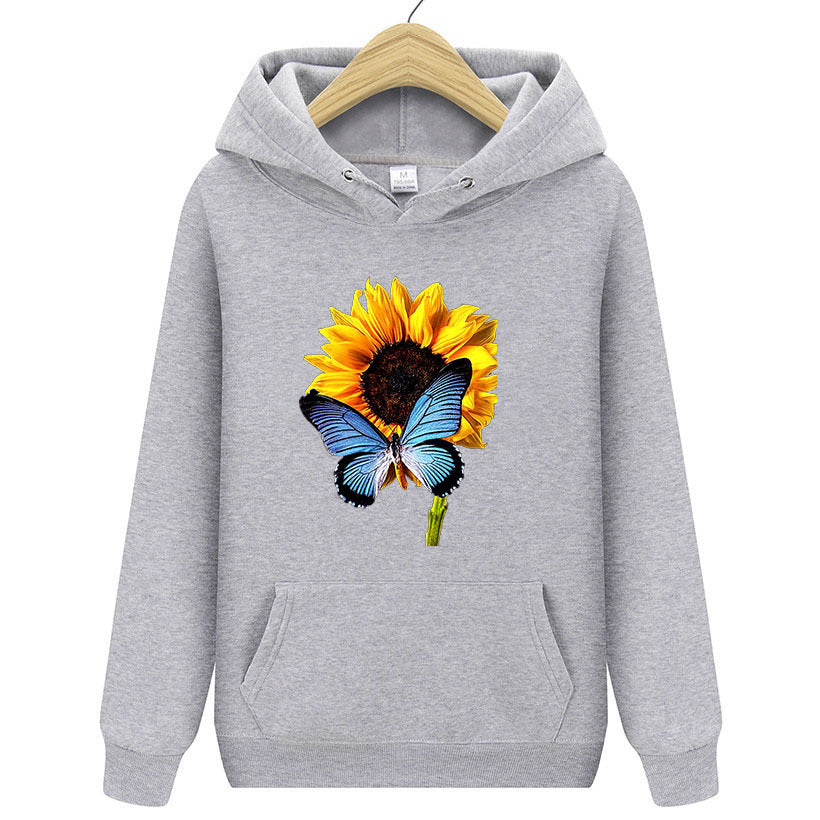 Sunflower Butterfly Sweater Women's Clothing