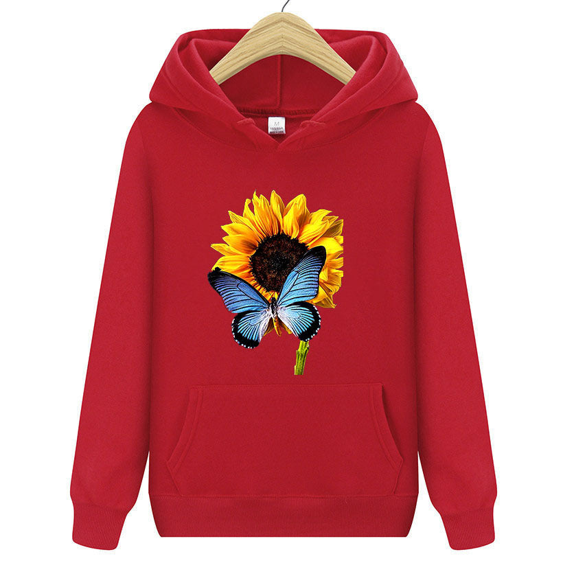 Sunflower Butterfly Sweater Women's Clothing