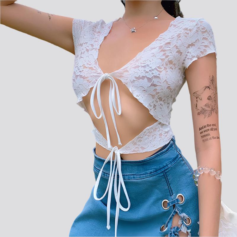 Women's Clothing Summer Short Sleeve T-Shirt Crop Top