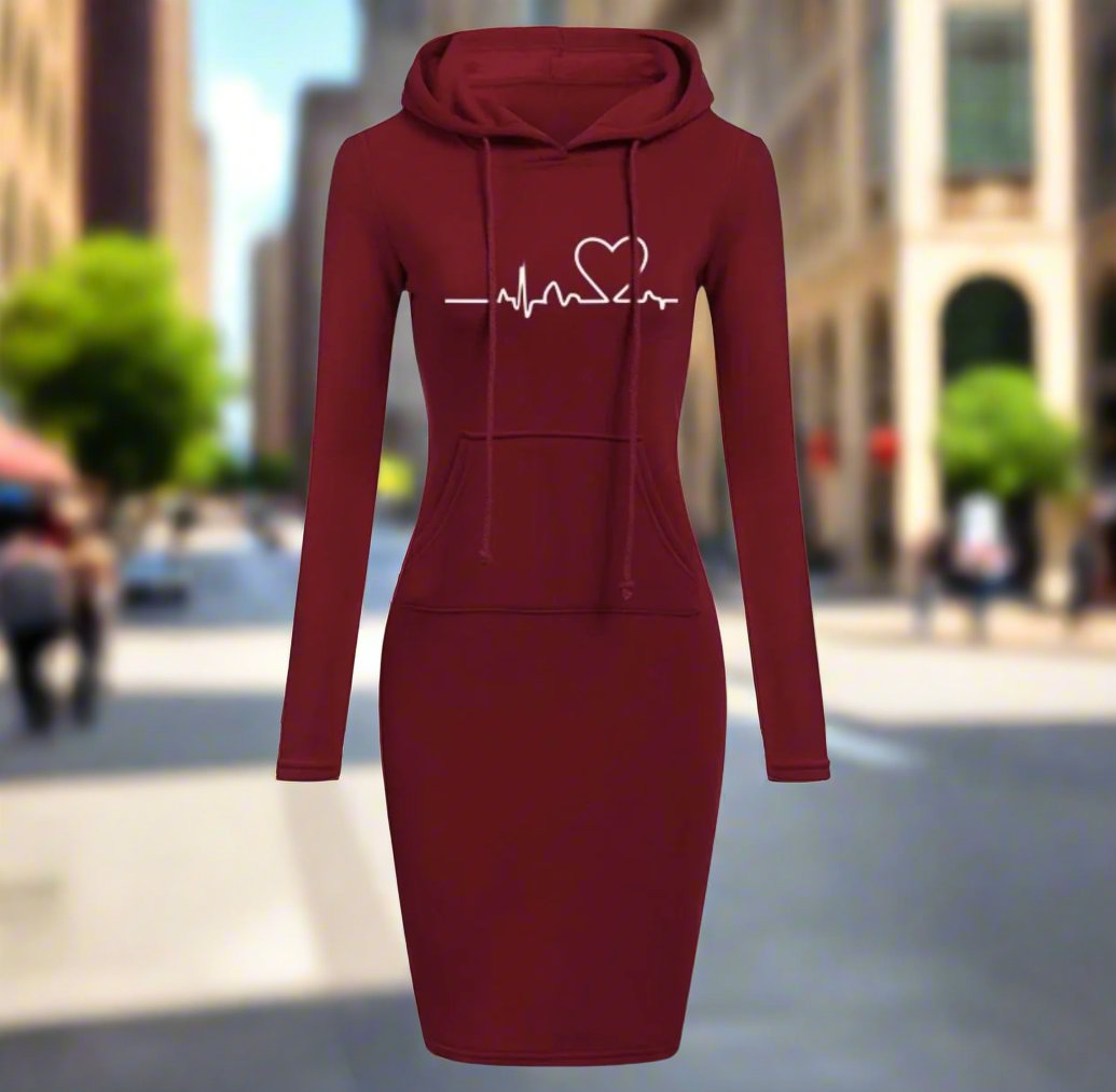 Autumn Winter Women Hoodies Sweatshirts Long-sleeved Dress