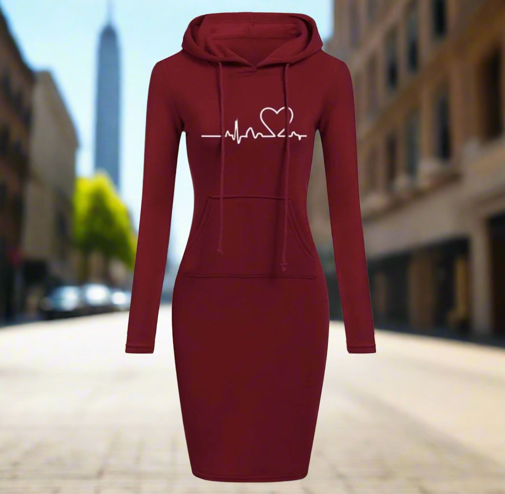 Autumn Winter Women Hoodies Sweatshirts Long-sleeved Dress