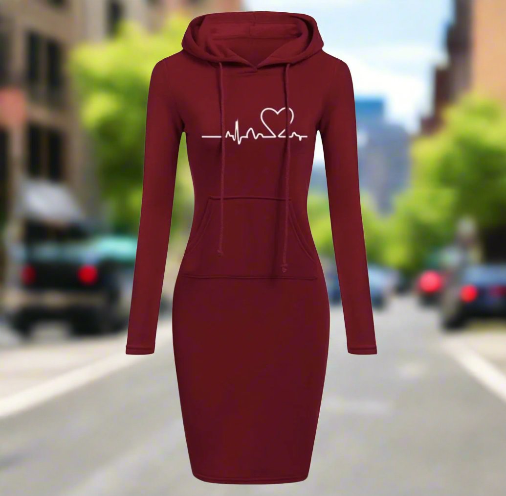 Autumn Winter Women Hoodies Sweatshirts Long-sleeved Dress