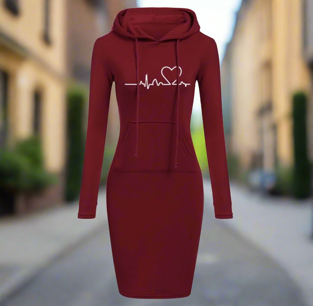 Autumn Winter Women Hoodies Sweatshirts Long-sleeved Dress