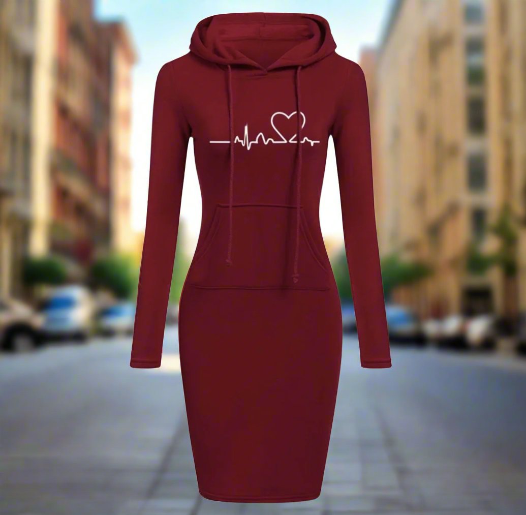 Autumn Winter Women Hoodies Sweatshirts Long-sleeved Dress