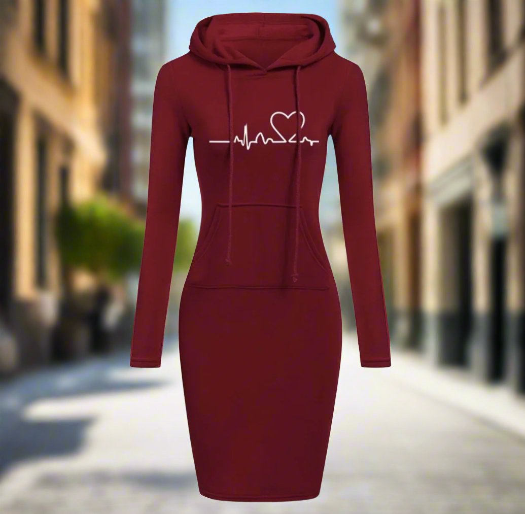 Autumn Winter Women Hoodies Sweatshirts Long-sleeved Dress