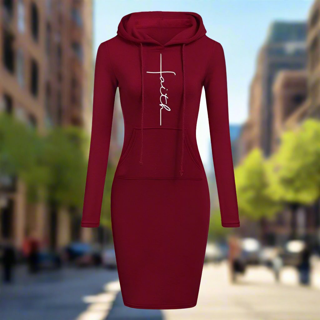 Autumn Winter Women Hoodies Sweatshirts Long-sleeved Dress