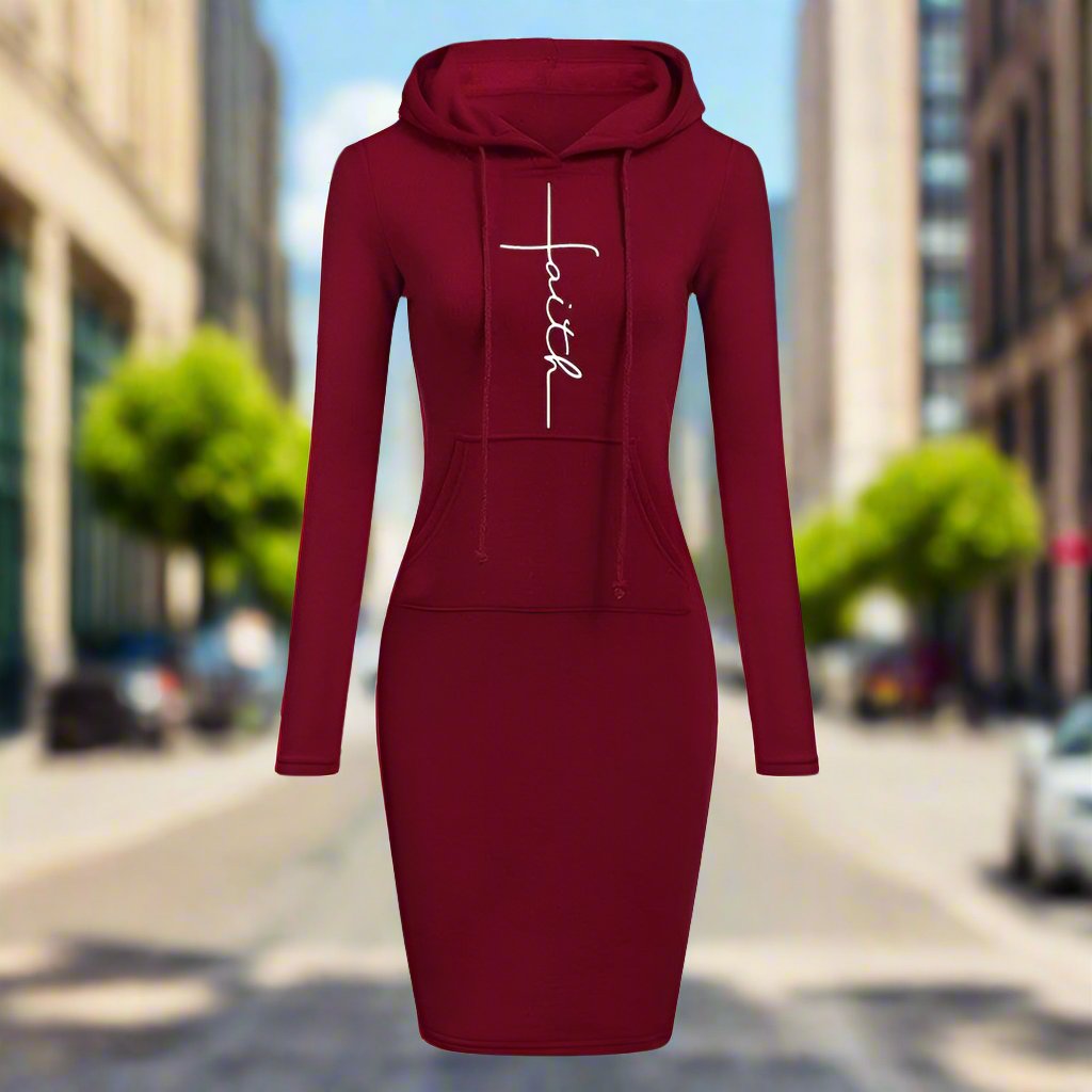 Autumn Winter Women Hoodies Sweatshirts Long-sleeved Dress