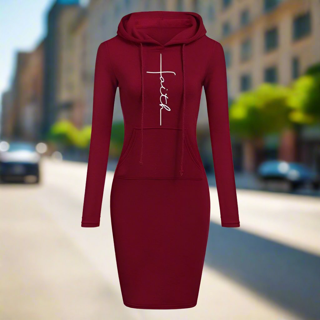 Autumn Winter Women Hoodies Sweatshirts Long-sleeved Dress