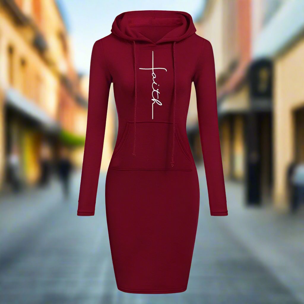 Autumn Winter Women Hoodies Sweatshirts Long-sleeved Dress