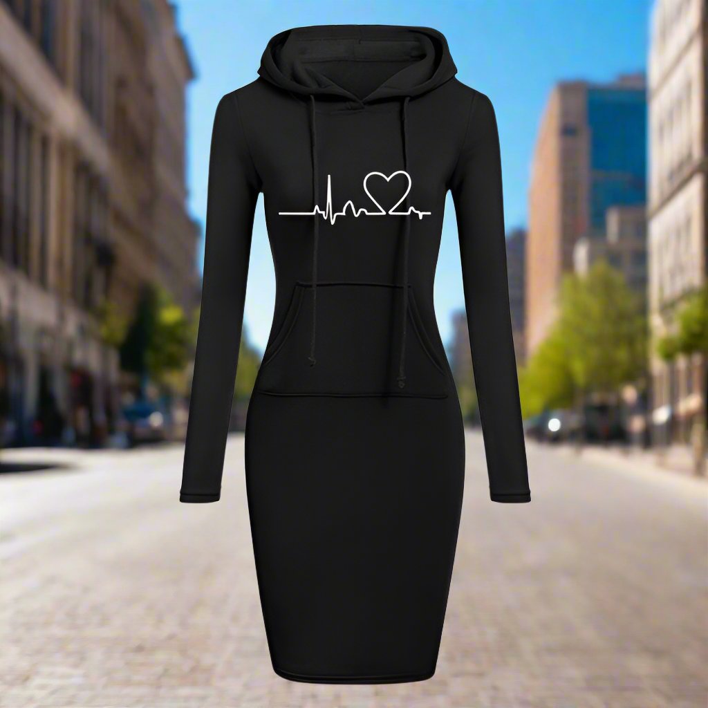 Autumn Winter Women Hoodies Sweatshirts Long-sleeved Dress