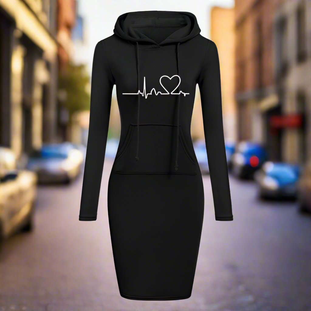 Autumn Winter Women Hoodies Sweatshirts Long-sleeved Dress