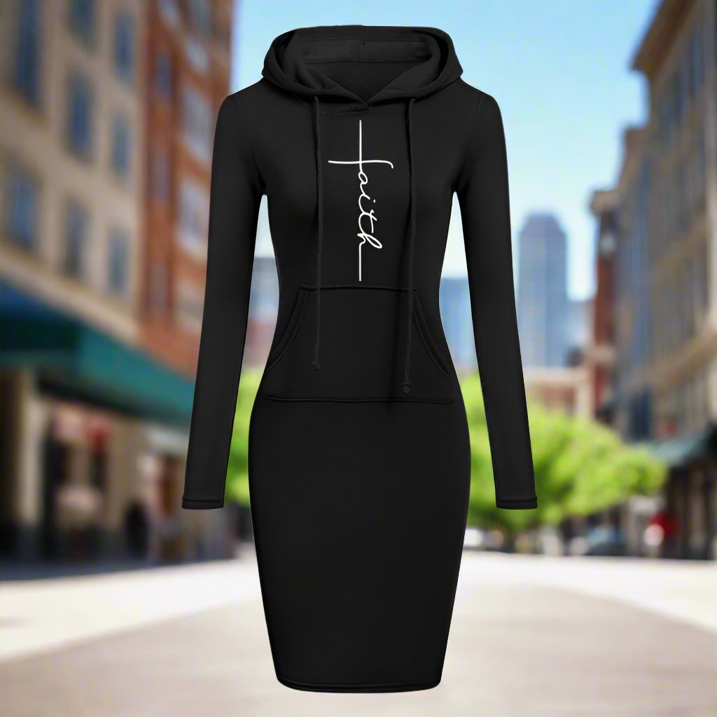 Autumn Winter Women Hoodies Sweatshirts Long-sleeved Dress