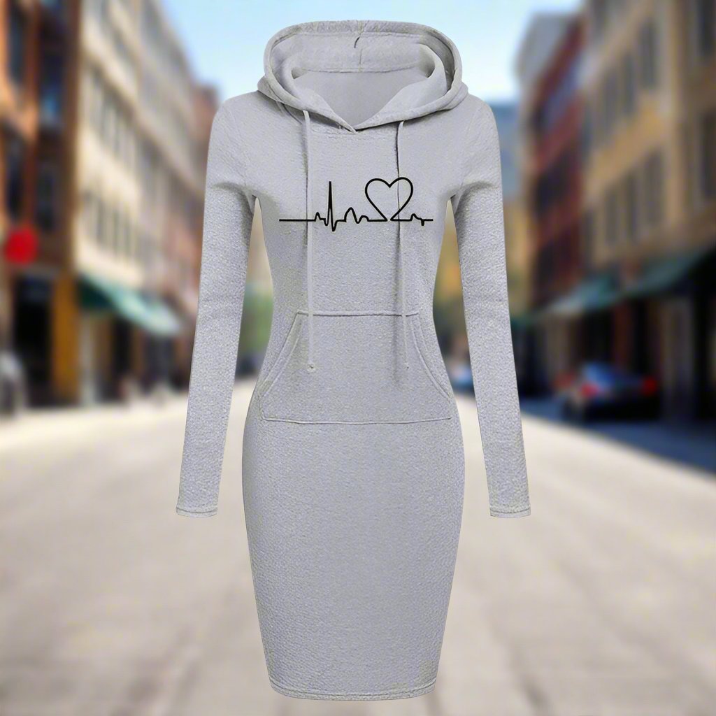 Autumn Winter Women Hoodies Sweatshirts Long-sleeved Dress