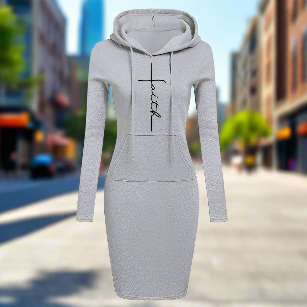 Autumn Winter Women Hoodies Sweatshirts Long-sleeved Dress