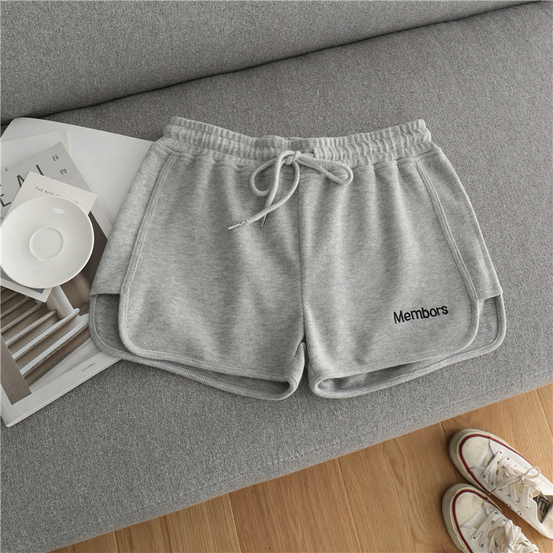 Letter Embroidery Sports Wide-leg Shorts Women Loose Casual Outdoor Running Yoga Pants