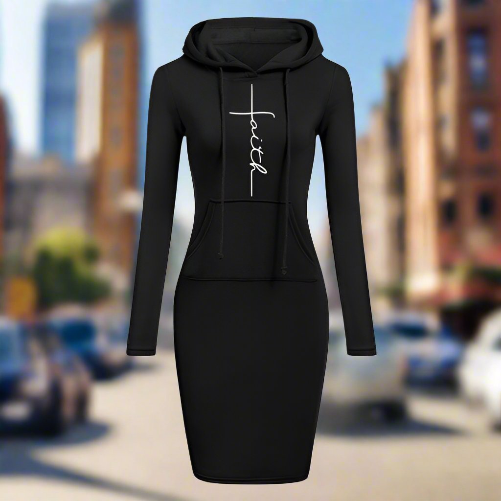 Autumn Winter Women Hoodies Sweatshirts Long-sleeved Dress